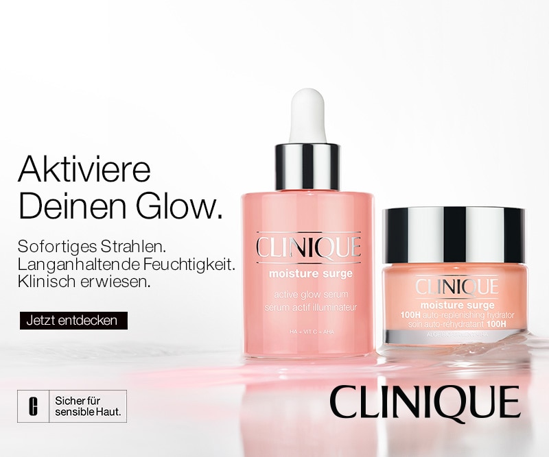 Clinique Moisture Surge. Aktiviere Deinen Glow. Sofortiges Strahlen. Langanhaltende Feuchtigkeit. Klinisch erwiesen.