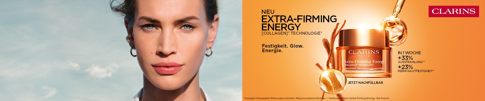 1600x335.jpg Clarins Extra‑Firming Energy Gesichtscreme mit Collagen³‑Technologie für mehr Festigkeit und Glow