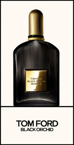 Tom Ford Black Orchid – schwarze Parfümflasche mit goldenem Etikett