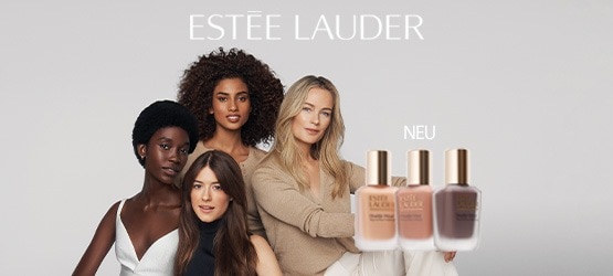 Estée Lauder Foundation‑Kollektion mit verschiedenen Farbtönen für unterschiedliche Hauttypen und natürliche Deckkraft.