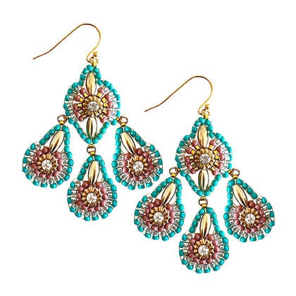 1 Stück/e Maschalina OHRSCHMUCK Turquoise Rose Drops Ohrringe  1 of 1 Turquoise Rose Drops Ohrringe