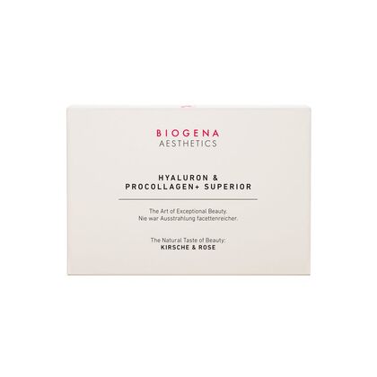 117 G Biogena AESTHETICS Hyaluron & Procollagen + Superior, Kirsche & Rose, 21 Stück, Trinkpulversachet  1 of 4 