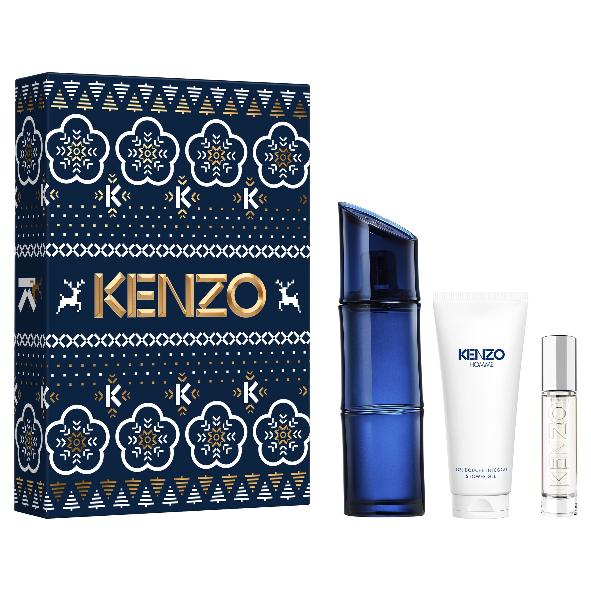 110 ML Kenzo Homme Eau de Toilette Intense + Travel Spray + Shower Gel Set 1 of 3 Set