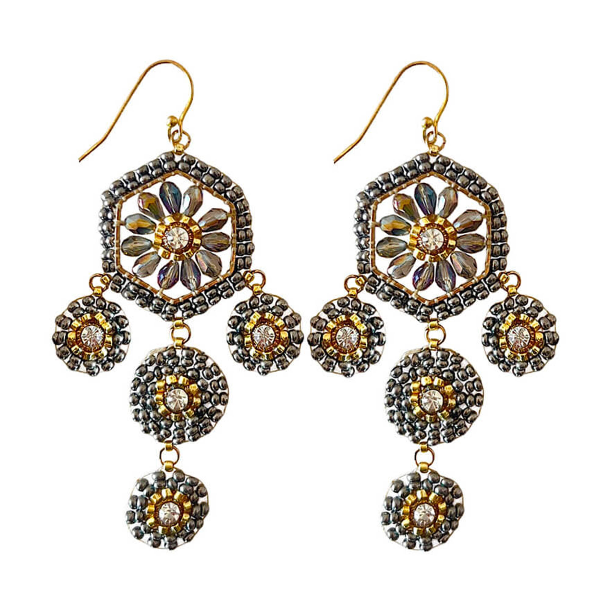 1 Stück/e Maschalina OHRSCHMUCK Silver Grey Circle Ohrringe 1 of 2