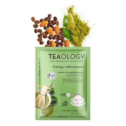 21 ML TEAOLOGY TEAOLOGY MATCHA Matcha Tea SuperFood Hals- und Gesichtsmaske  1 of 3 