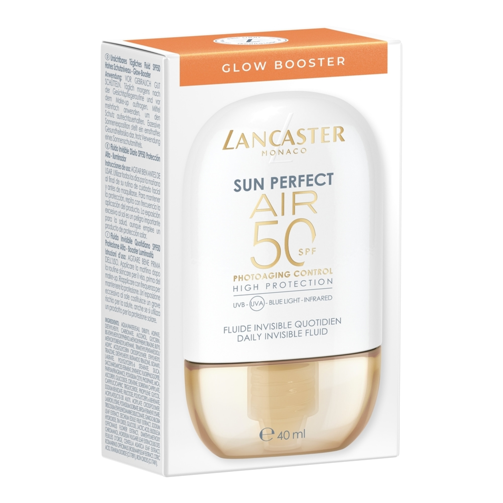 40 ML Lancaster Sun Perfect AIR Daily Invisible Fluid SPF50 Glow Booster Sonnenschutz 1 of 8