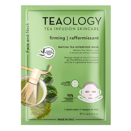 21 ML TEAOLOGY TEAOLOGY MATCHA Matcha Tea SuperFood Hals- und Gesichtsmaske  1 of 3 