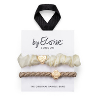 1 PCS BY ELOISE TWO WAYS TO BANGLE Cream and Gold - Eleganten Duo Haargummi  1 of 2 