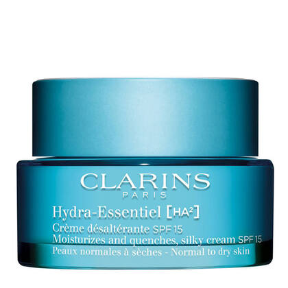 50 ML Clarins Versorgt die Haut intensiv und langanhaltend mit Feuchtigkeit, ein UV-Filter SPF 15 schützt die Haut vor den negativen Folgen von UV-Strahlung. Crème désaltérante SPF 15 - Peaux normales à sèches Tagescreme  1 of 3 