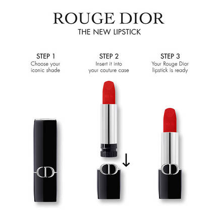  Dior ROUGE DIOR Lippenstift Refill - 2 Finishes: Samt und Satin  1 of 3 