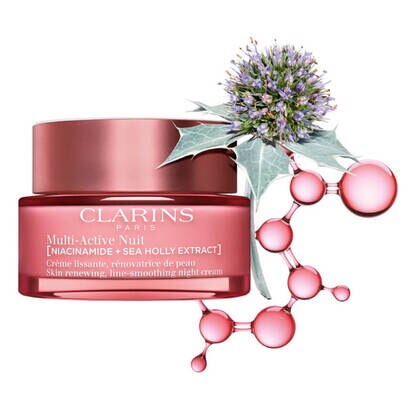 50 ML Clarins PFLEGELINIE MULTI-ACTIVE Nuit Crème Toutes peaux Nachtcreme  1 of 3 