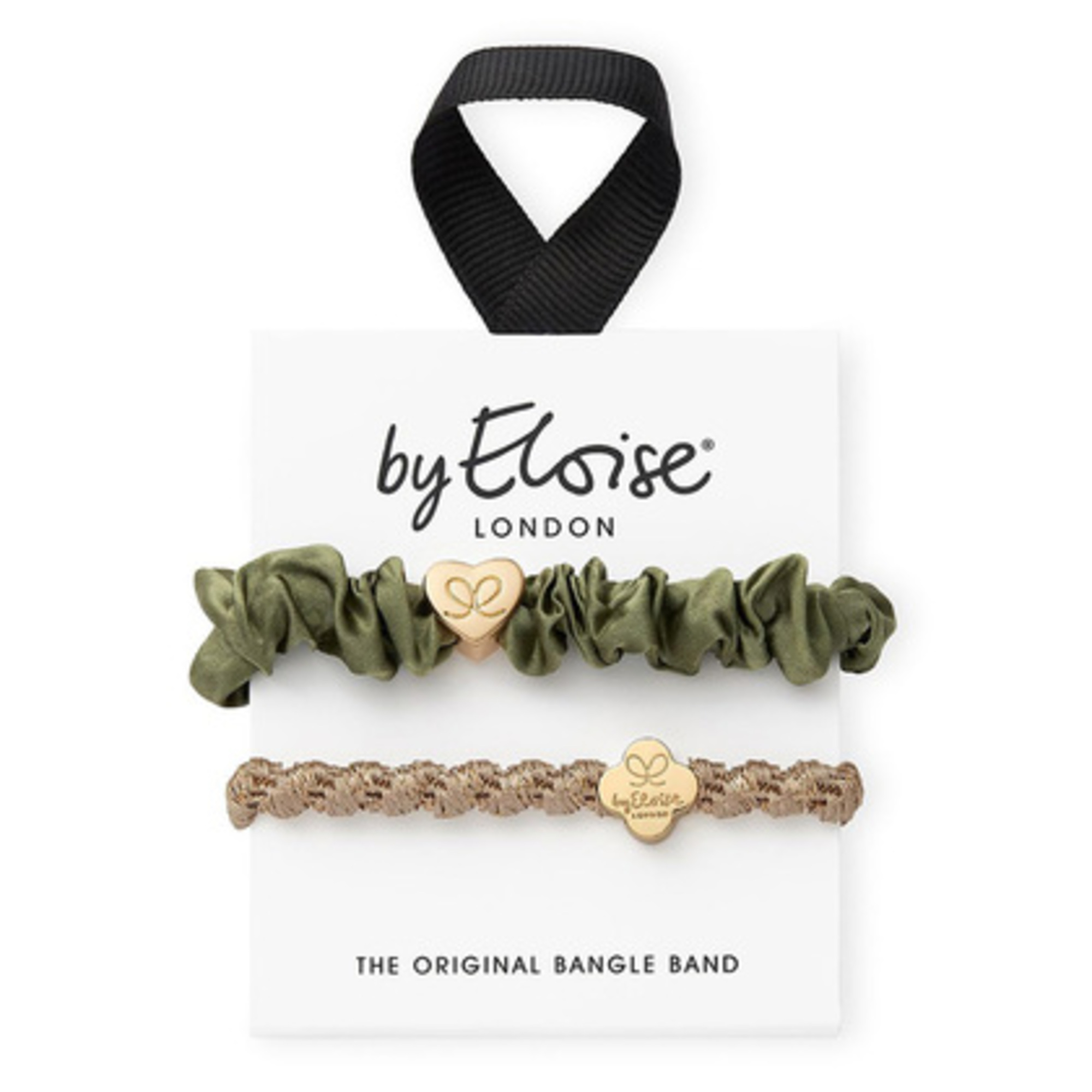 1 Stück/e BY ELOISE TWO WAYS TO BANGLE Gold & Olive -  Eleganten Duo Haargummi  Gold & Olive -  Eleganten Duo Haargummi