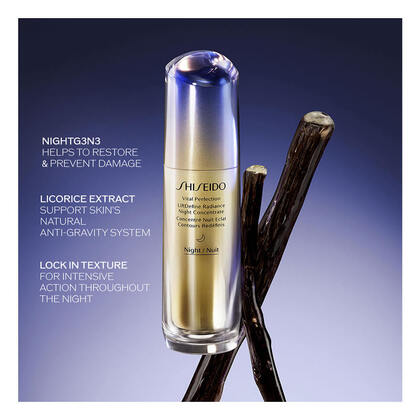 80 ML Shiseido VITAL PERFECTION LiftDefine Radiance Night Concentrate  1 of 3 