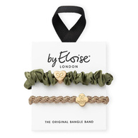 1 PCS BY ELOISE TWO WAYS TO BANGLE Gold & Olive -  Eleganten Duo Haargummi  1 of 2 