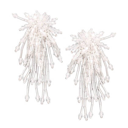 1 PCS Maschalina OHRSCHMUCK Firework White Ohrringe  1 of 2 