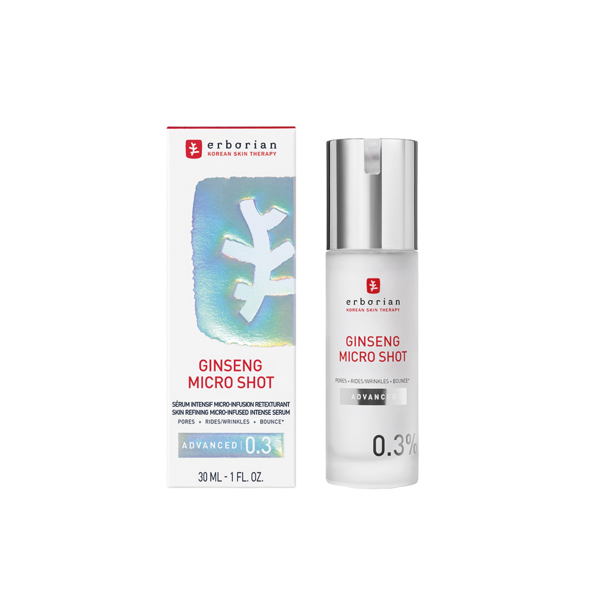 30 ML Erborian GINSENG MICRO SHOT - ADVANCED 0,3% Serum  1 of 2 