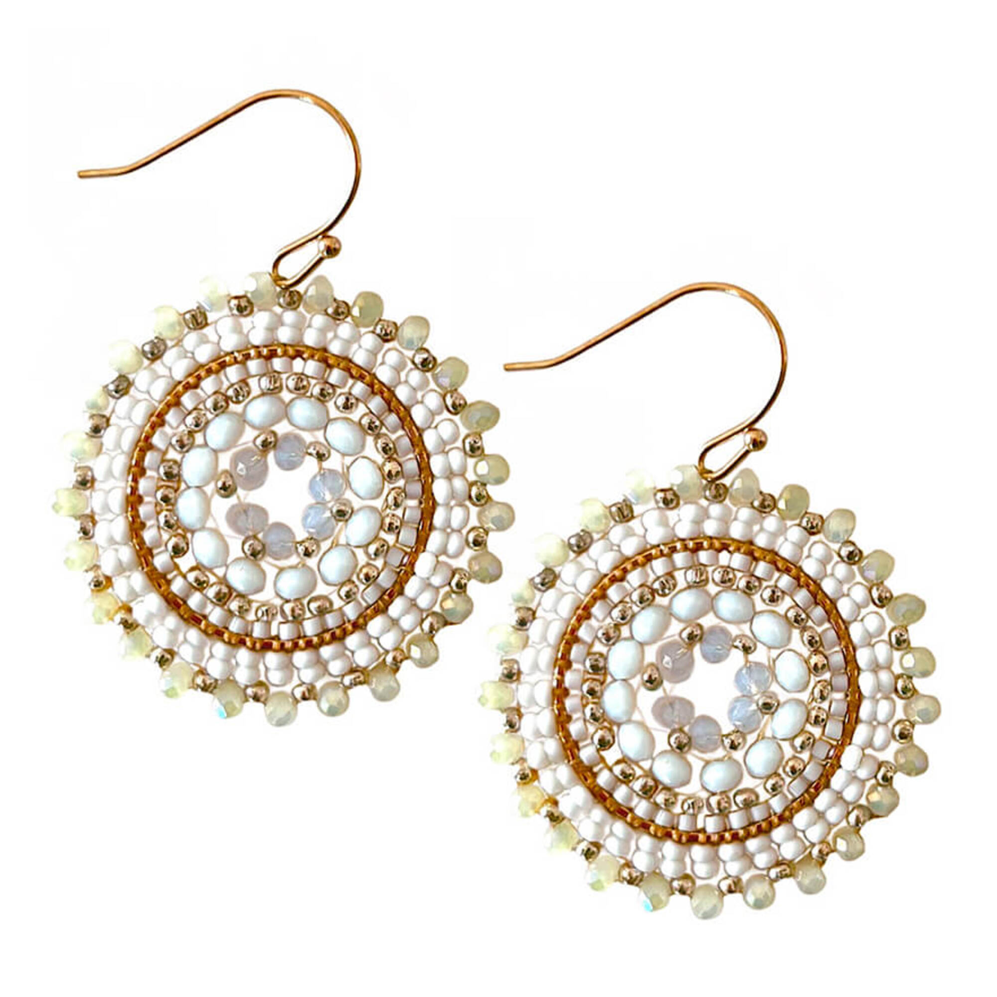 1 Stück/e Maschalina OHRSCHMUCK Round White Ohrringe  Round White Ohrringe