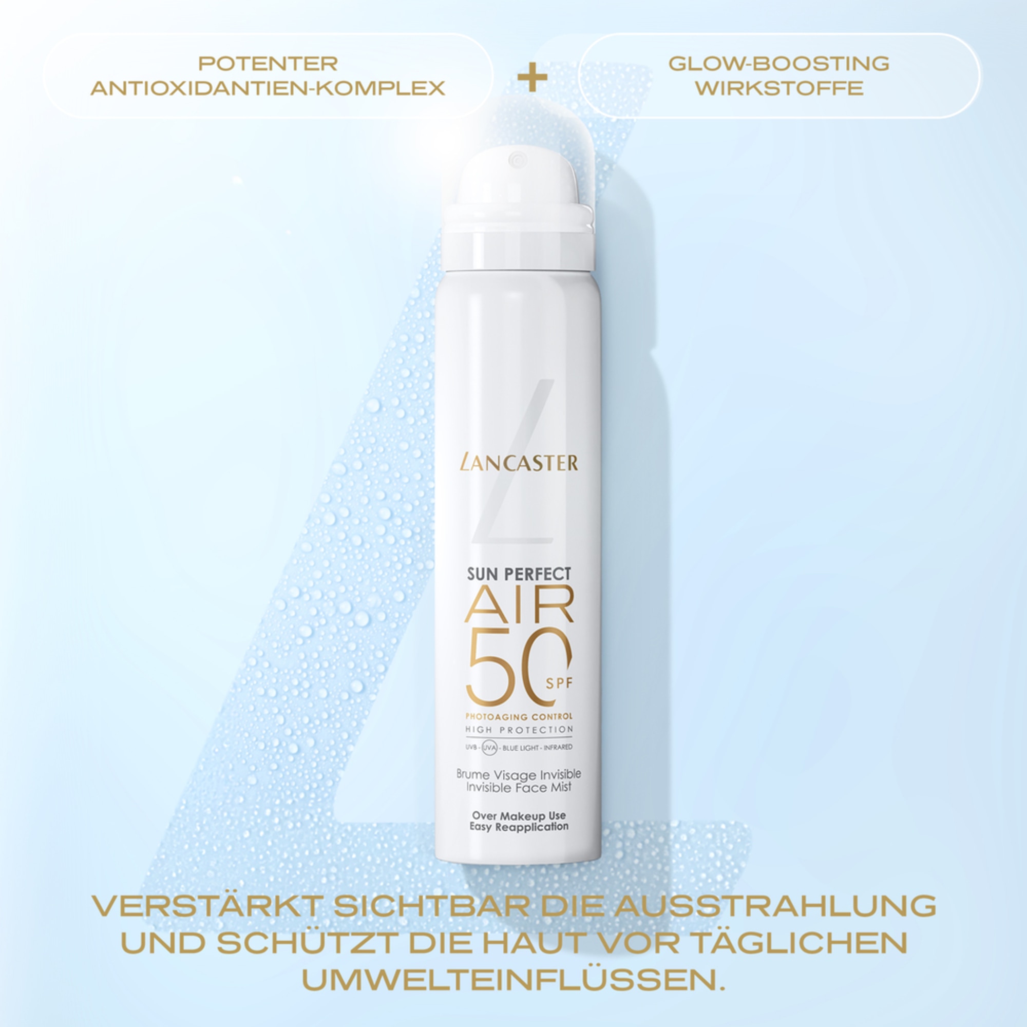 75 ML Lancaster Sun Perfect AIR Invisible Face Mist SPF50 Sonnenschutz 1 of 8