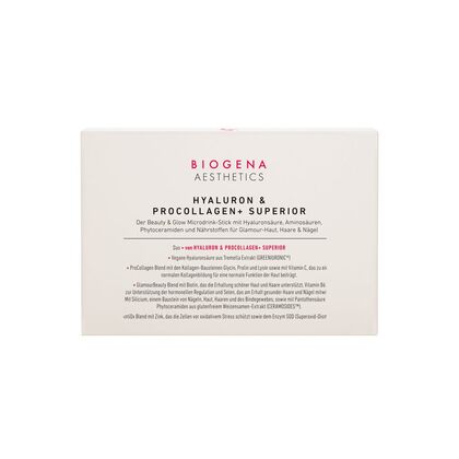 117 G Biogena AESTHETICS Hyaluron & Procollagen + Superior, Kirsche & Rose, 21 Stück, Trinkpulversachet  1 of 4 