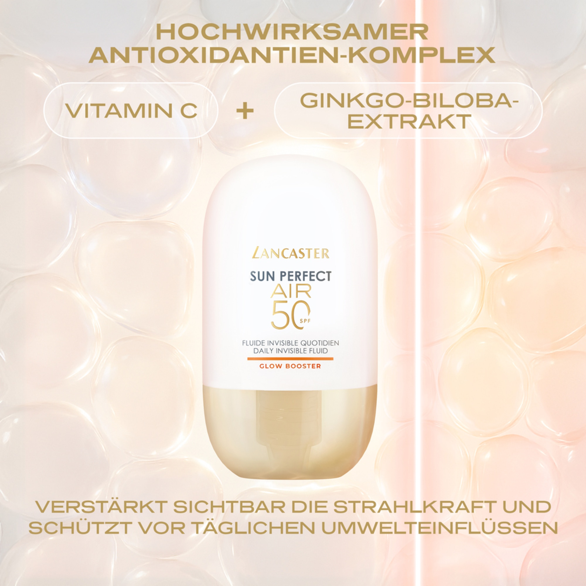 40 ML Lancaster Sun Perfect AIR Daily Invisible Fluid SPF50 Glow Booster Sonnenschutz 1 of 8