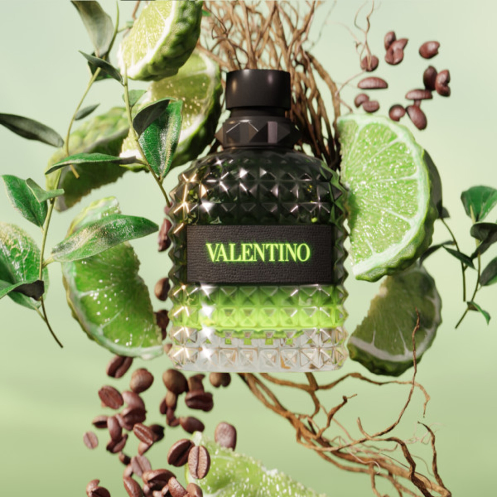 100 ML Valentino BIR GREEN STRAVAGANZA UOMO Parfum  1 of 5 