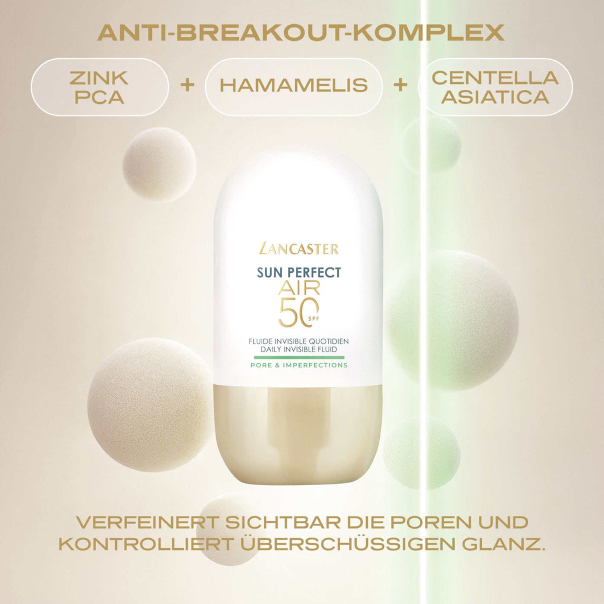 40 ML Lancaster Sun Perfect AIR Daily Invisible Fluid SPF50 Pore & Imperfections Sonnenschutz  1 of 8 