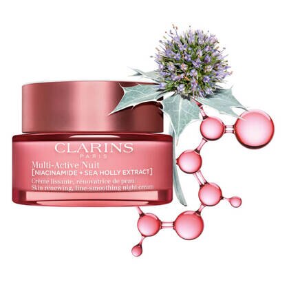 50 ML Clarins PFLEGELINIE MULTI-ACTIVE Nuit Crème Peaux sèches Nachtcreme  1 of 3 