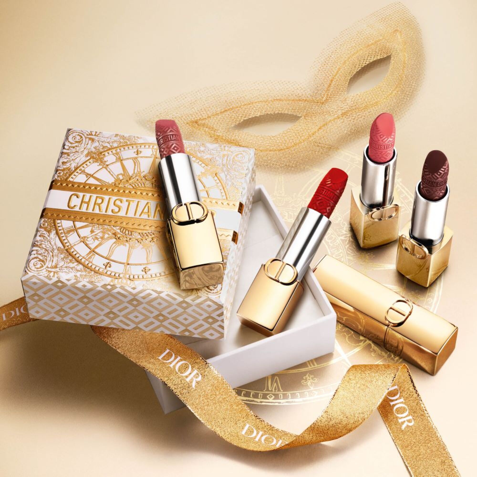 Limitierte Edition Couture Lippenstift - Goldenes Case und gravierter Stick